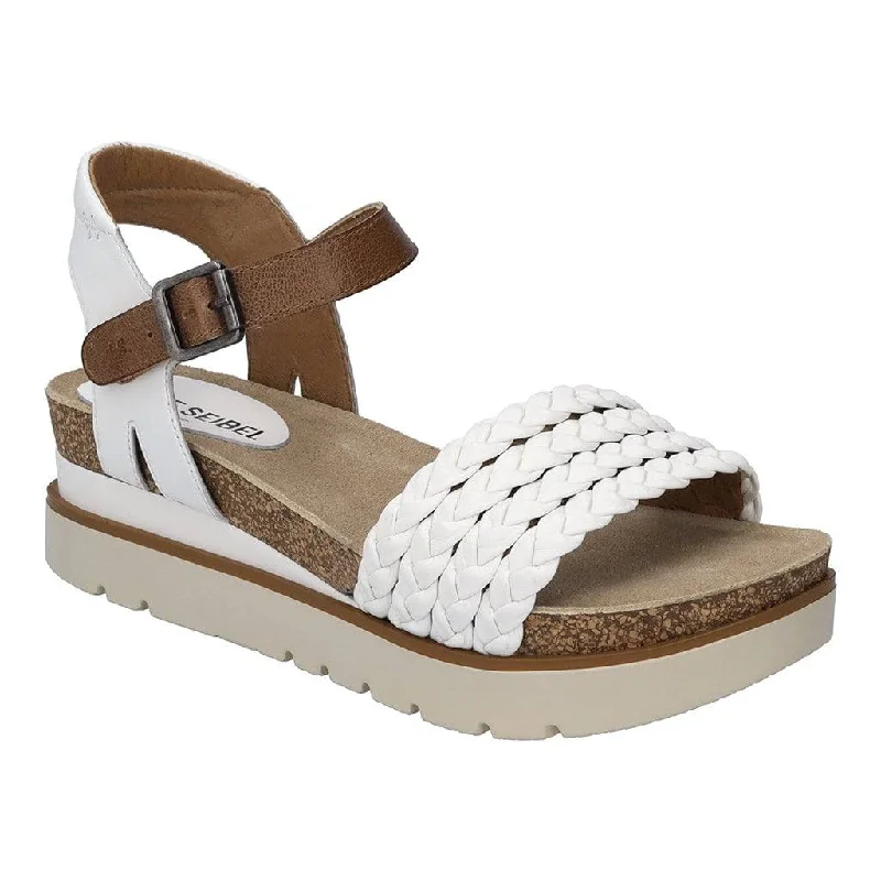 Sandals for summer fun -Josef Seibel Clea 16 Ladies White Multi Leather Buckle Sandals