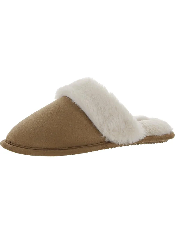 Slippers for long hoursWomens Faux Fur Slip On Slide Slippers