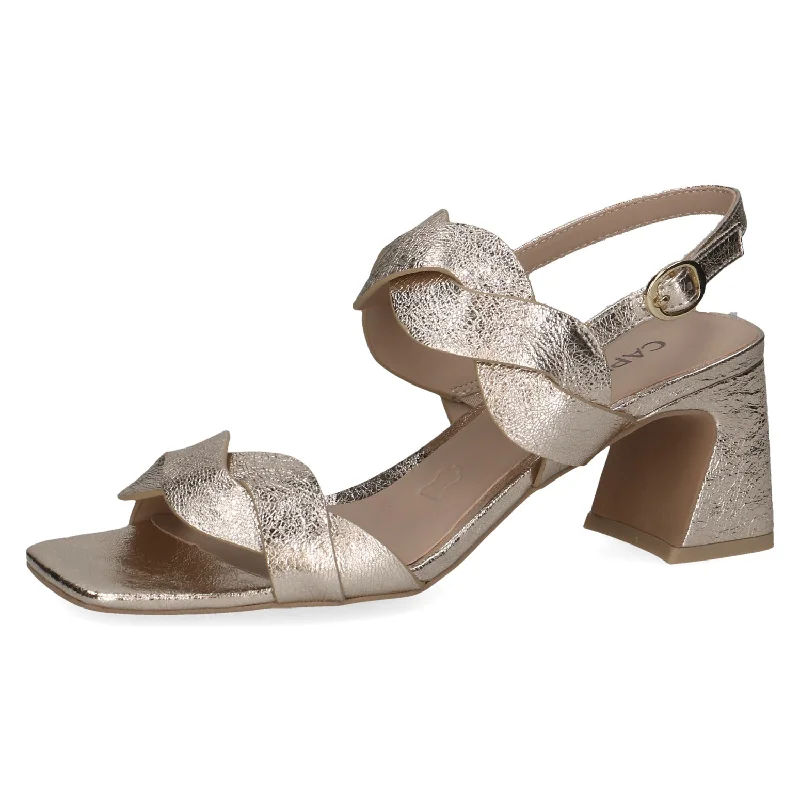 Sandals in blue -Caprice 9-28317-42 978 Ladies Light Gold Leather Buckle Sandals