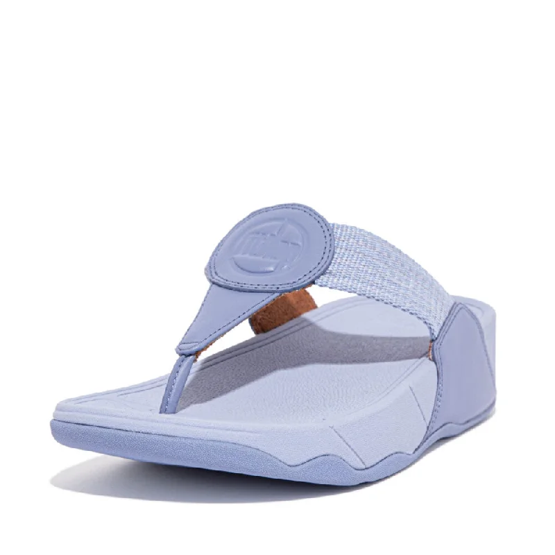 Sandals in brown -FitFlop Walkstar Finestripe Webbing FA7-940 Ladies Wild Lavender Leather & Textile Slip On Sandals