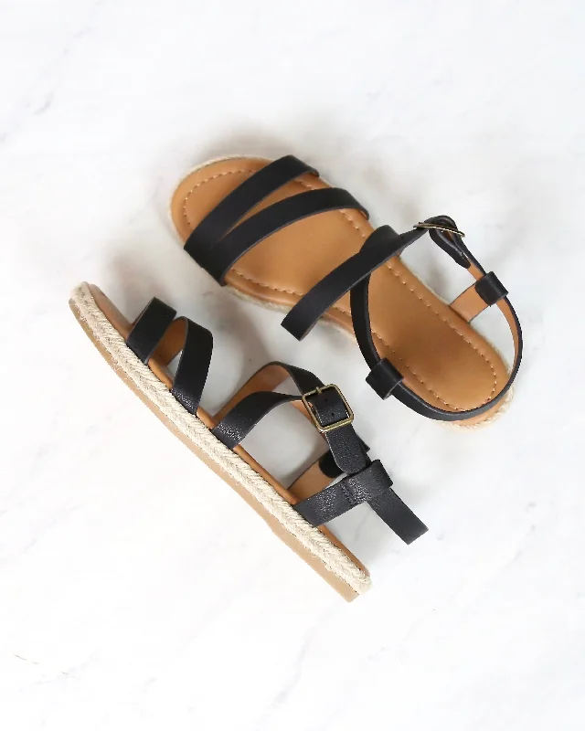 Sandals with unique wear -Women's Espadrille Strappy Sandals with Buckle Detailing and Ankle Strap - More colors