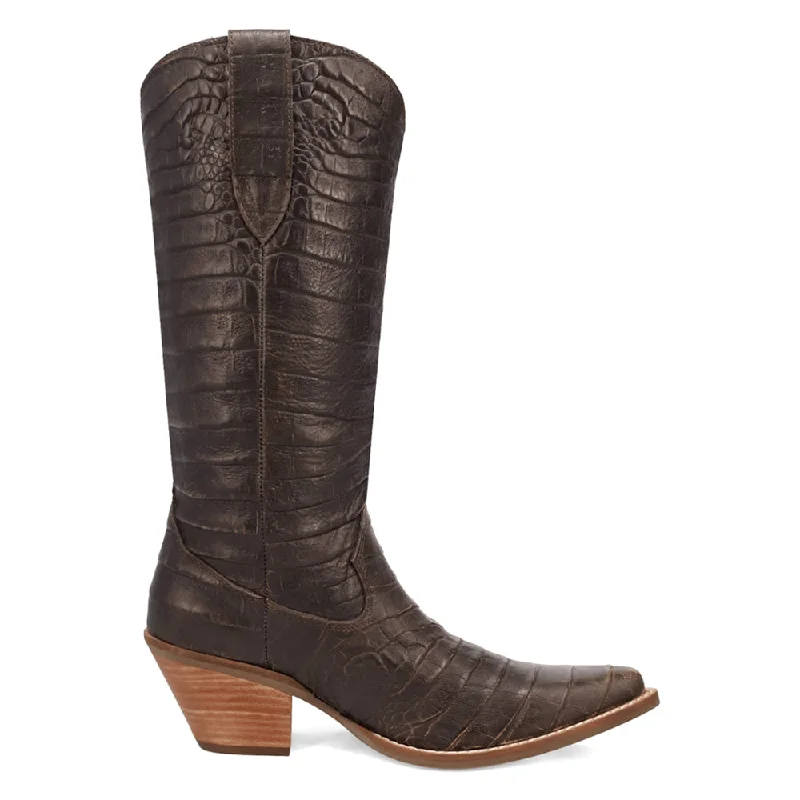 Cowboy boots with bold colors-Ozzie Croc Embossed Snip Toe Cowboy Boots