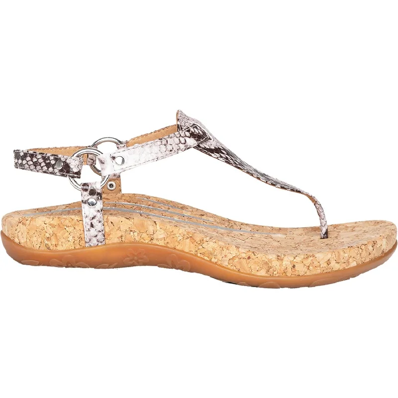 Sandals with comfy style -Women's Aetrex Emilia Snake Synthetic