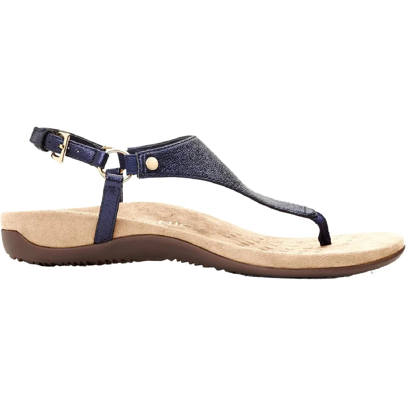 Sandals in violet -Women's Vionic Kirra Navy Metallic Leather