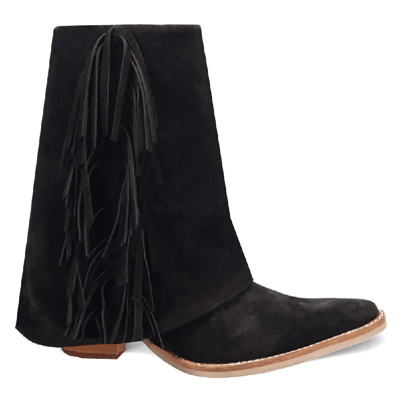 Cowboy boots with exotic leather-Marlie Fringe Snip Toe Cowboy Boots