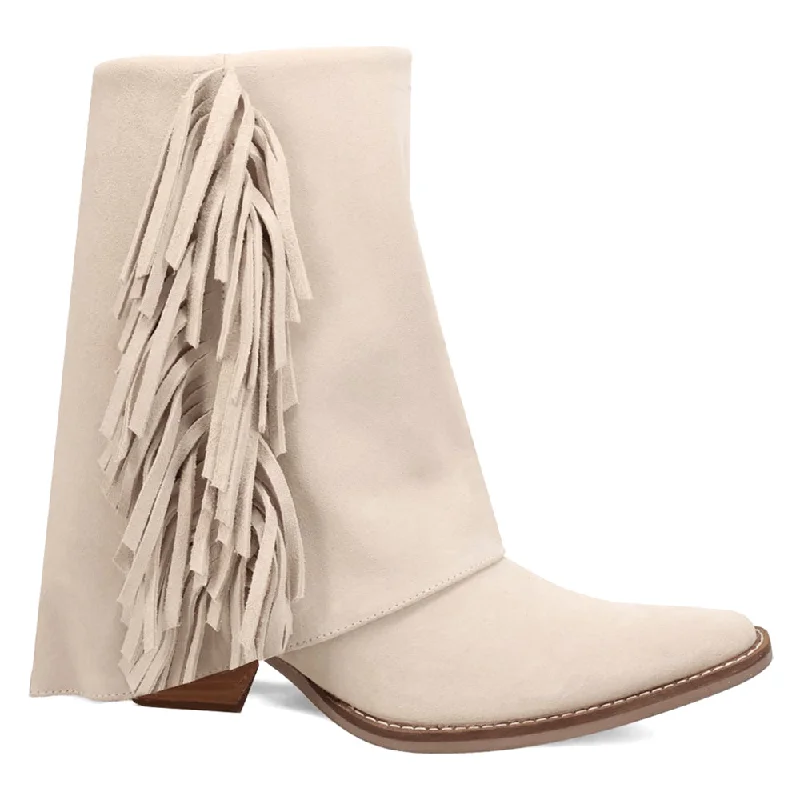 Cowboy boots with durable stitching-Marlie Fringe Snip Toe Zippered Cowboy Boots