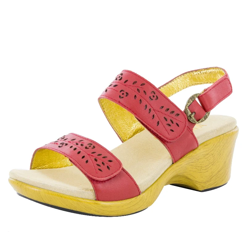 Sandals with high heel -Romi Red Butter Sandal