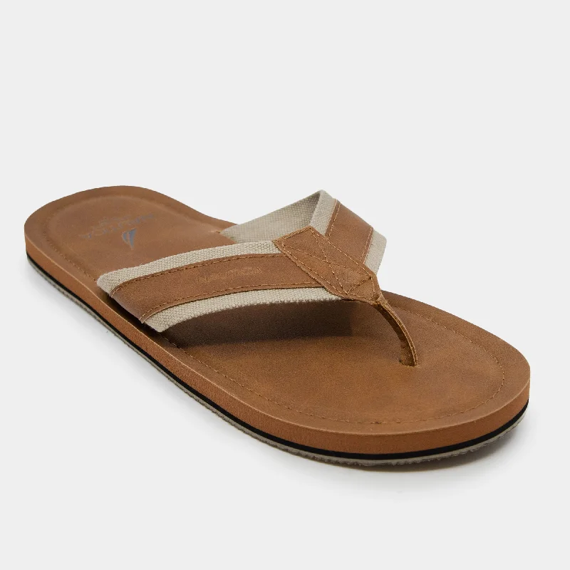 Sandals for sunny weather -Nautica Mens Logo Embossed Thong Sandals