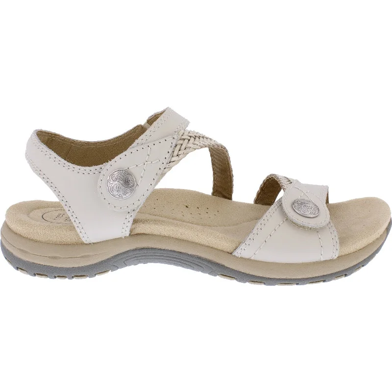 Sandals with padded looks -Free Spirit 40560 Malibu Ladies Sand White Leather Arch Support Touch Fastening Sandals