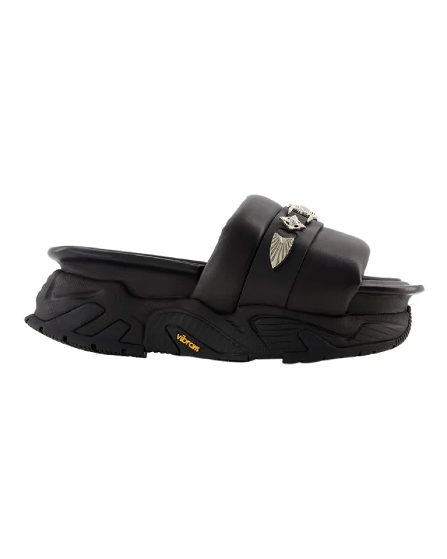 Sandals for warm outings -Aj1315 Sandals - Toga Pulla - Leather - Black