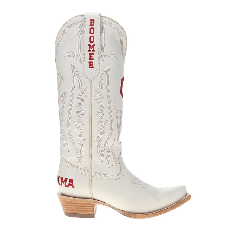 Cowboy boots with boot stitching-University of Oklahoma Gameday Embroidered Snip Toe Cowboy Boots