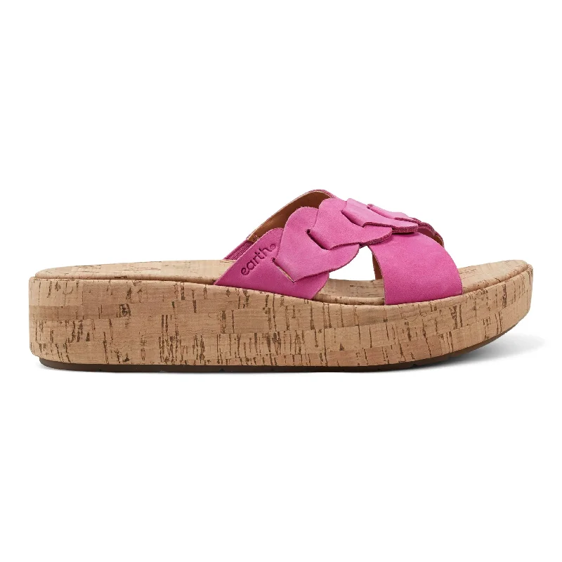 Sandals with rubber sole -Scotti Casual Slip-on Wedge Platform Sandals