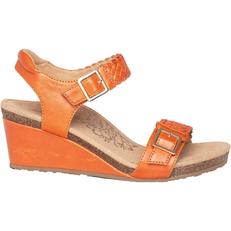 Sandals in turquoise stone -Women's Aetrex Grace Tangerine Leather