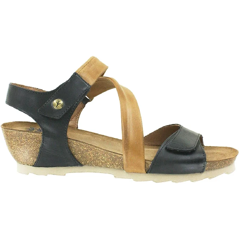 Sandals for sunny days -Women's Wanda Panda Bilma 2 Black/Cuero Tan Leather