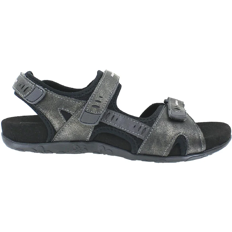 Sandals with sleek vibes -Women's Aetrex Bree Pewter Synthetic