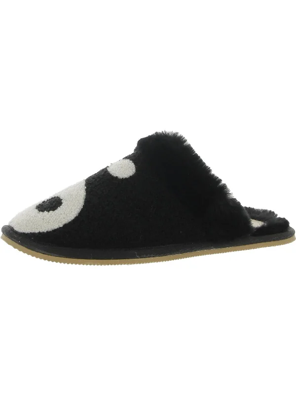 Slippers for office wearYin Yang Womens Faux Fur Slip On Slide Slippers