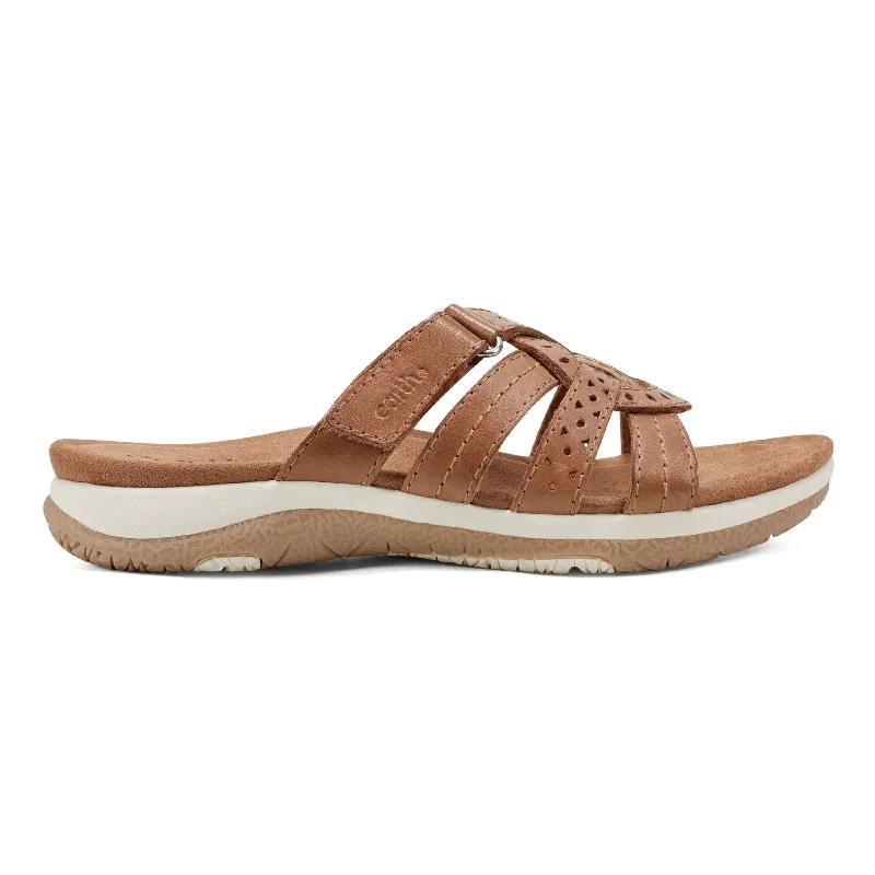 Sandals with cozy style -Sassoni Strappy Casual Slip-On Flat Sandals