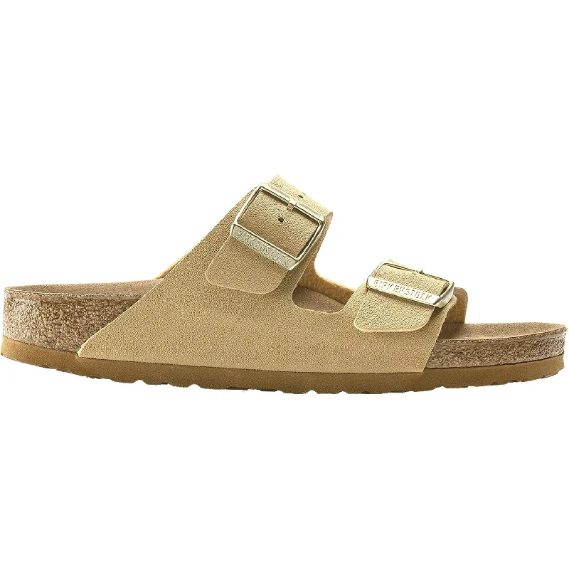 Sandals in turquoise -Women's Birkenstock Arizona Vegan Latte Cream Birkibuc