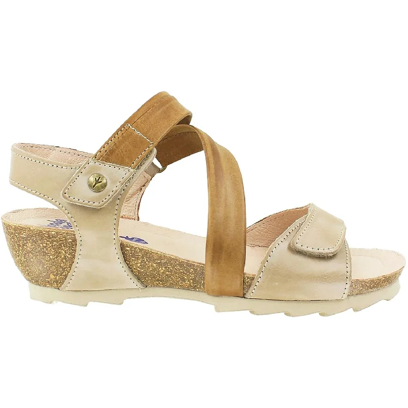 Sandals with comfy looks -Women's Wanda Panda Bilma WP-10701 Tierra 14 Beige Combi Leather