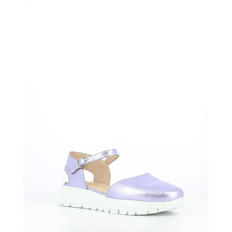 Sandals with trendy vibes -Wonders A-2441 Glow Ladies  Spanish Lavender Leather Buckle Sandals