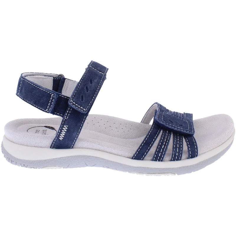 Sandals for warm wear -Free Spirit 41144 Maddy Ladies Navy Leather Arch Support Touch Fastening Sandals