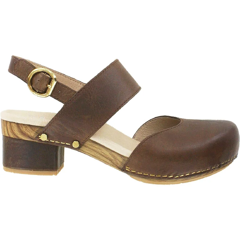 Sandals with vegan leather -Women's Dansko Malin Tan Waxy Burnished Leather