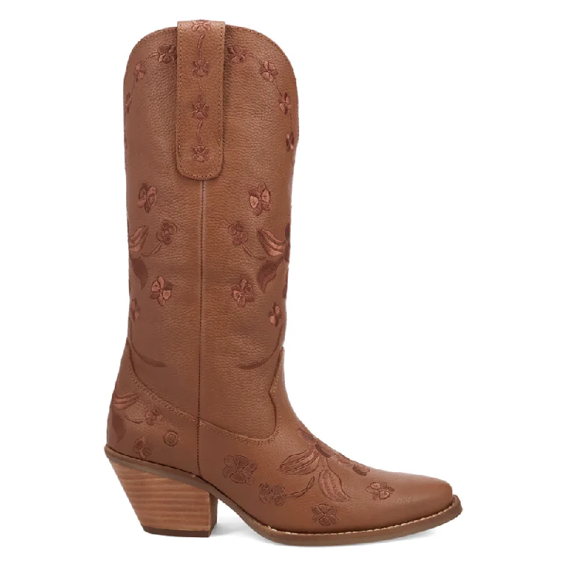 Cowboy boots for outdoor events-Love Bug Floral Embroidered Snip Toe Cowboy Boots