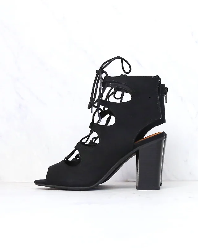 Sandals with classic style -BC Footwear - Vivacious Lace Up Sandals in Black