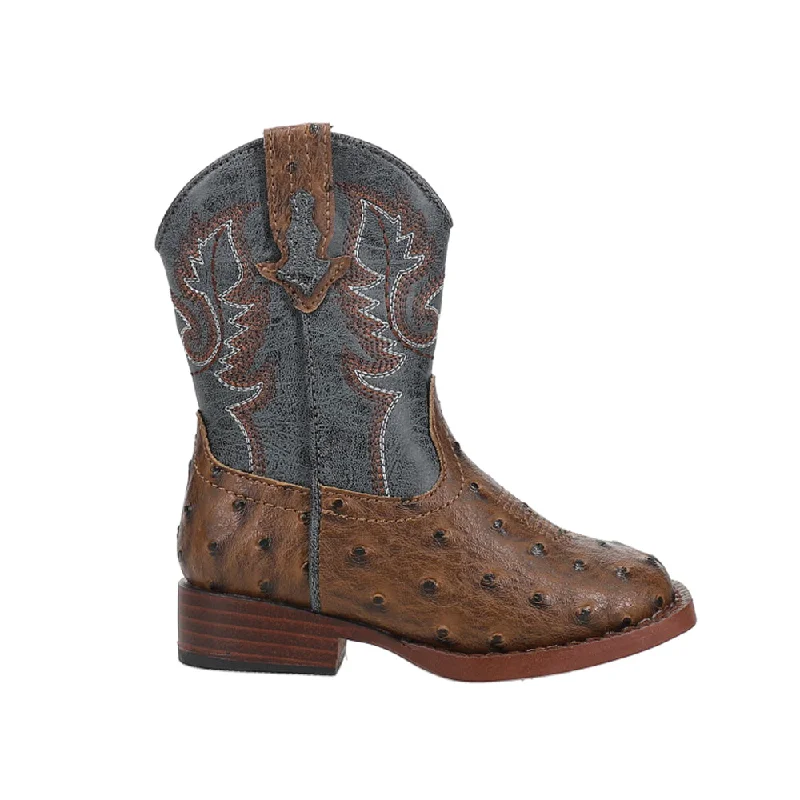 Cowboy boots with leather-Bumps Square Toe Cowboy Boots (Toddler)