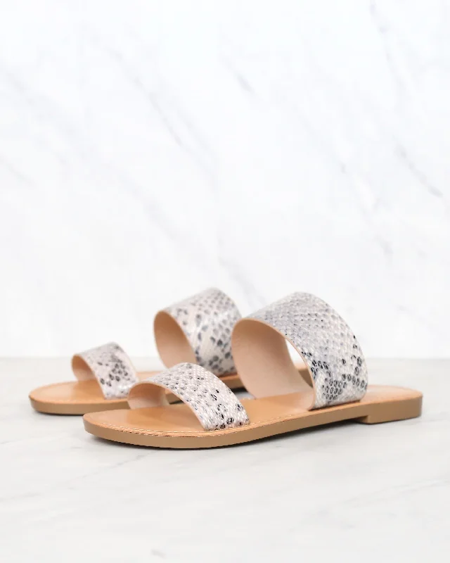 Sandals with arch support -Harmony Double Strap Python Animal Print Sandals