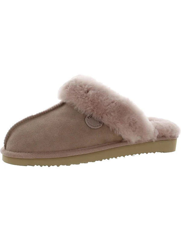 Slippers with breakfast easeSydney Womens Suede Shearling Scuff Slippers