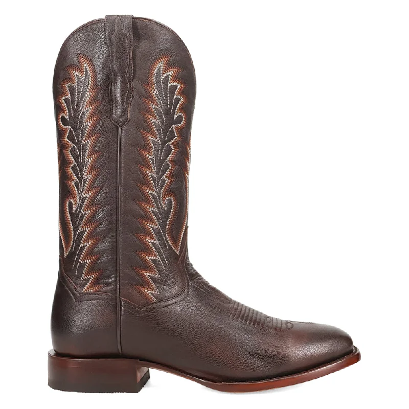 Cowboy boots for cool mornings-Jerry Embroidered Square Toe Cowboy Boots