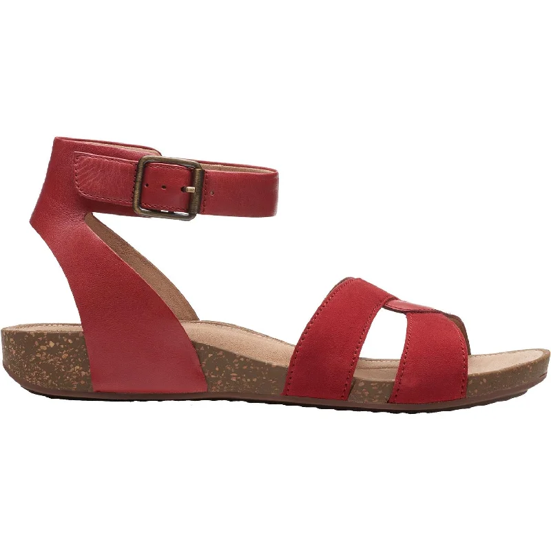 Sandals for outdoor events -Women's Clarks Un Perri Loop Red Leather