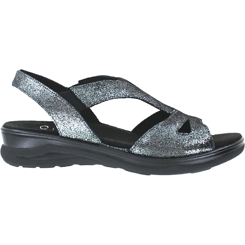 Sandals with durable heel -Women's Fidelio 49-6005-10 Marina Black Comet Leather