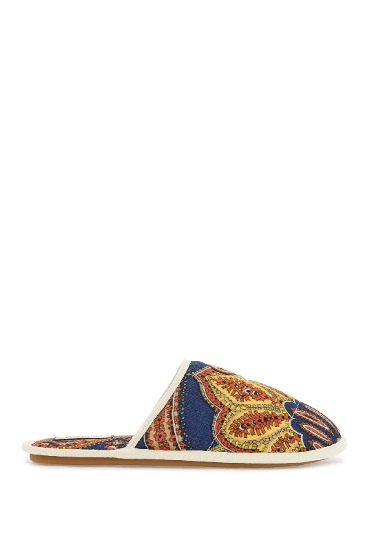 Slippers with runner’s restVALENTINO GARAVANI Floral Cotton Slide Slippers for Home and Short Outings