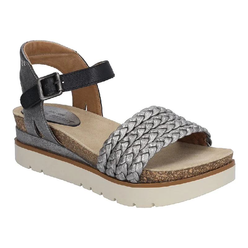 Sandals with lightweight wear -Josef Seibel Clea 16 Ladies Platinum Multi Leather Buckle Sandals