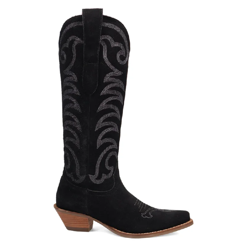 Cowboy boots with unique patterns-Movin' On Embroidered Snip Toe Cowboy Boots