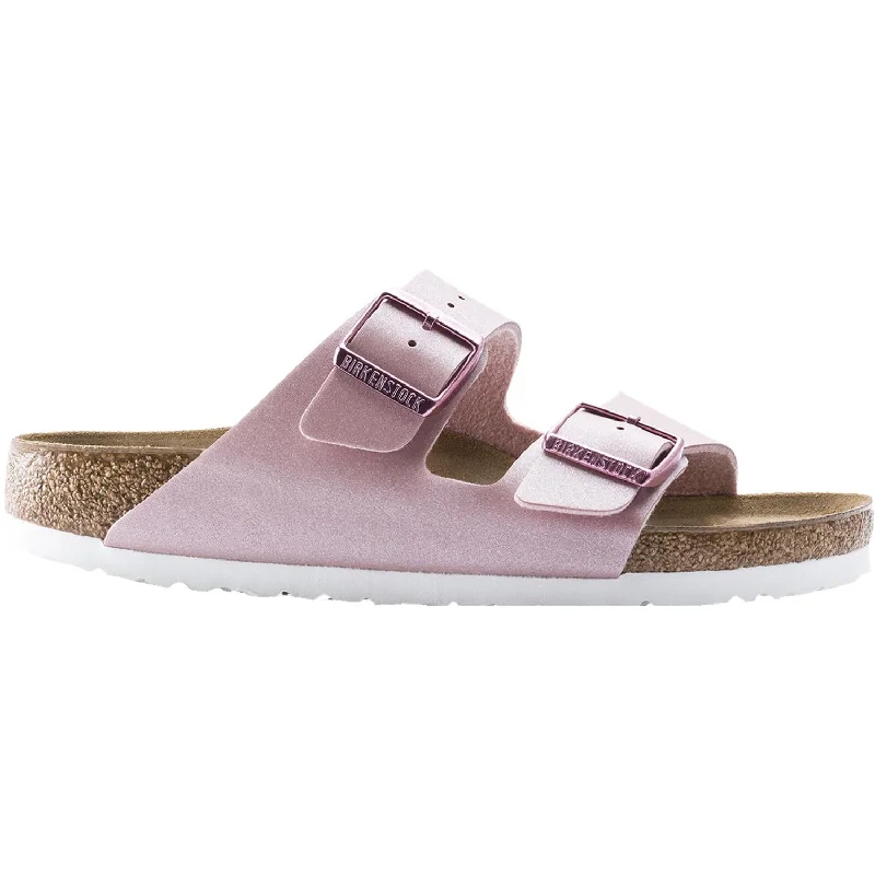 Sandals for summer looks -Women's Birkenstock Arizona Icy Metallic Old Rose Birko-Flor