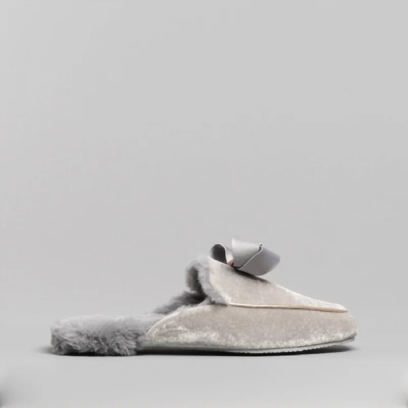 Slippers for recovery timeWomen's Bhaybe Velvet Moccasin Slippers In Light Grey