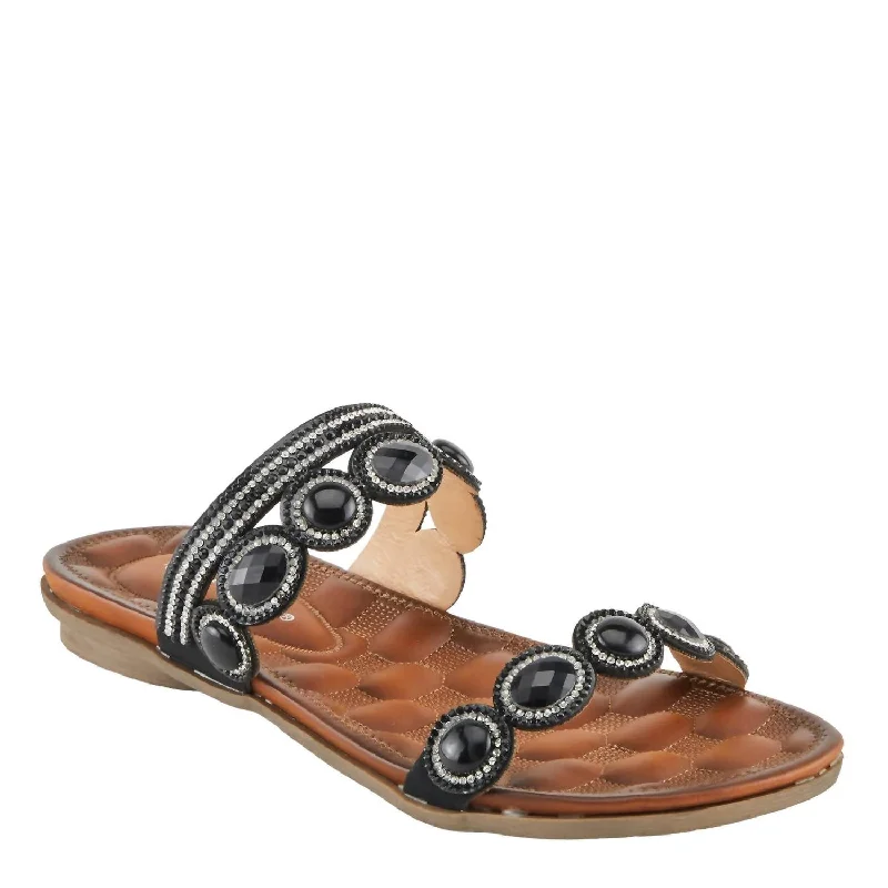 Sandals with metallic finish -Women's Gooden Sandals In Black