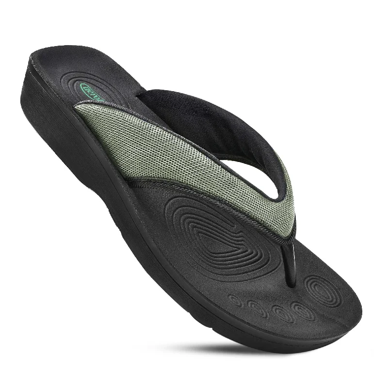 Sandals for stylish comfort -Aerothotic - Women's Strait Orthotic Thong Sandals