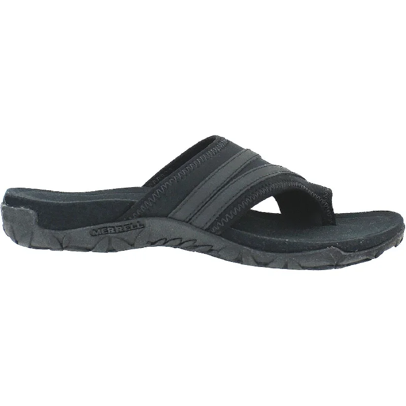 Sandals with cool wear -Women's Merrell Terran Ari Wrap Black Leather/Fabric