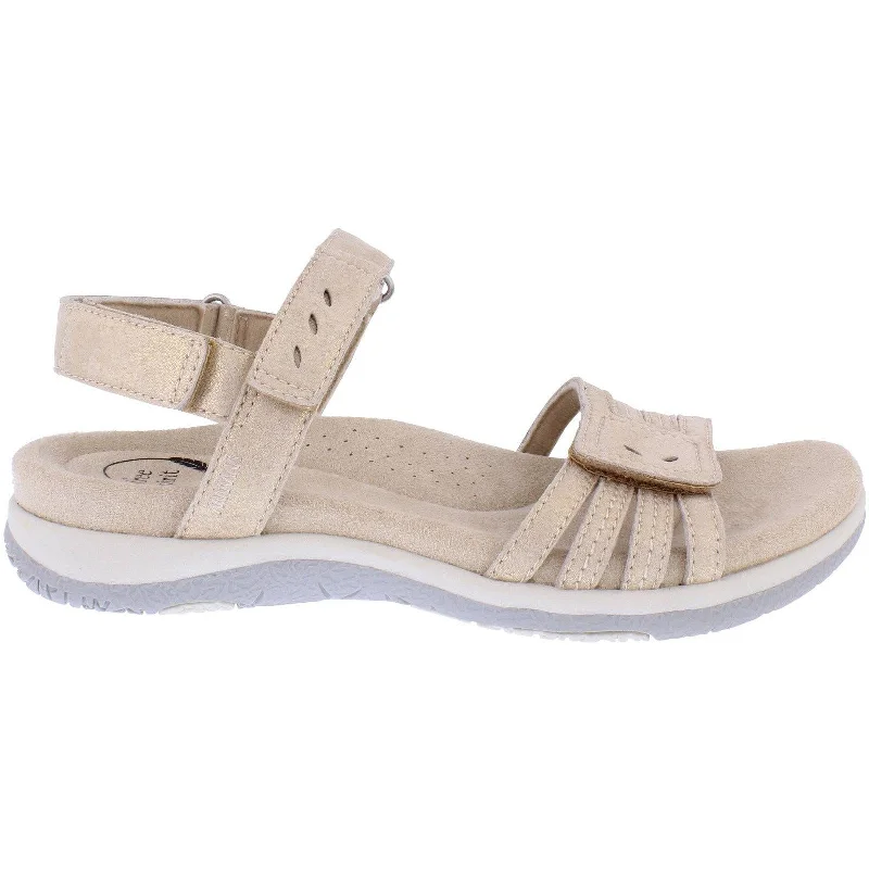 Sandals with stylish looks -Free Spirit 41146 Maddy Ladies Champagne Leather Arch Support Touch Fastening Sandals