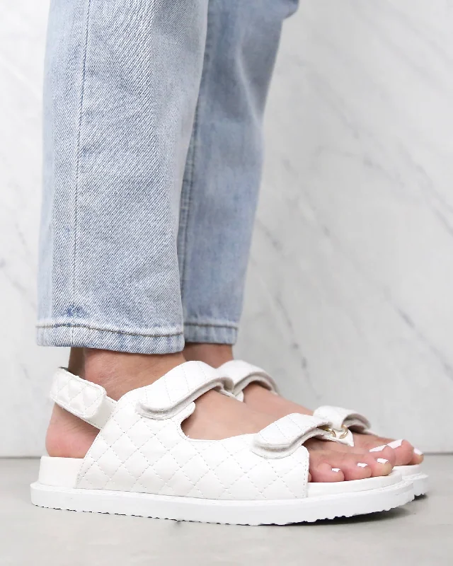 Sandals for summer wear -BiLLiNi - Rory Quilted Sportive Sandals in White