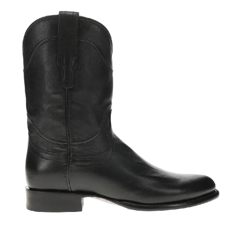 Cowboy boots with reinforced toe-Earl Goat Round Toe Pull On Cowboy Boots