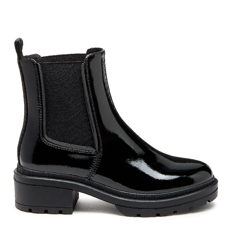 Iggie Black Patent Chelsea Boots