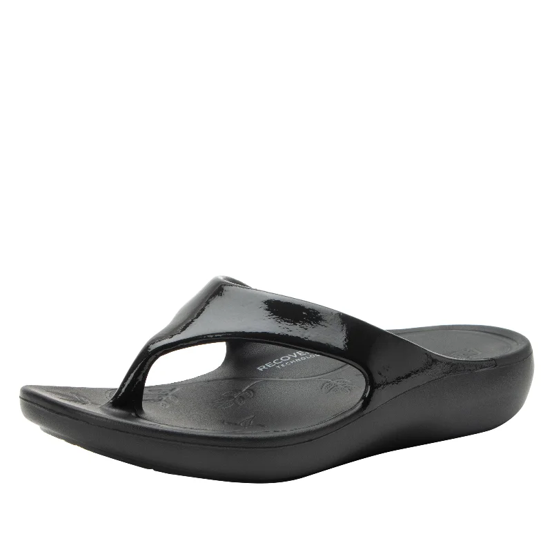 Sandals with durable wear -Ode Black Gloss Sandal