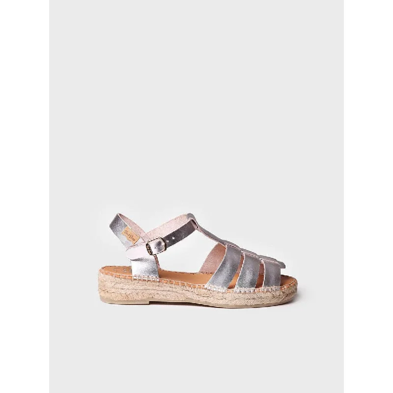 Sandals in rose gold -Toni Pons Emma Ladies  Spanish Silver Leather Buckle Sandals