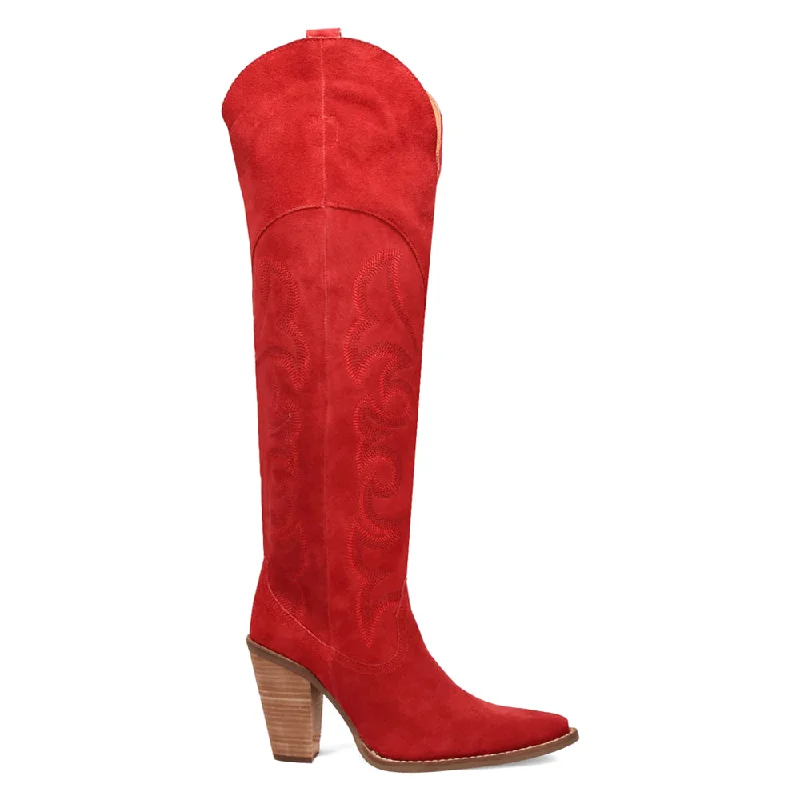 Cowboy boots with thick heels-Primadonna Embroidered Snip Toe Zippered Cowboy Boots