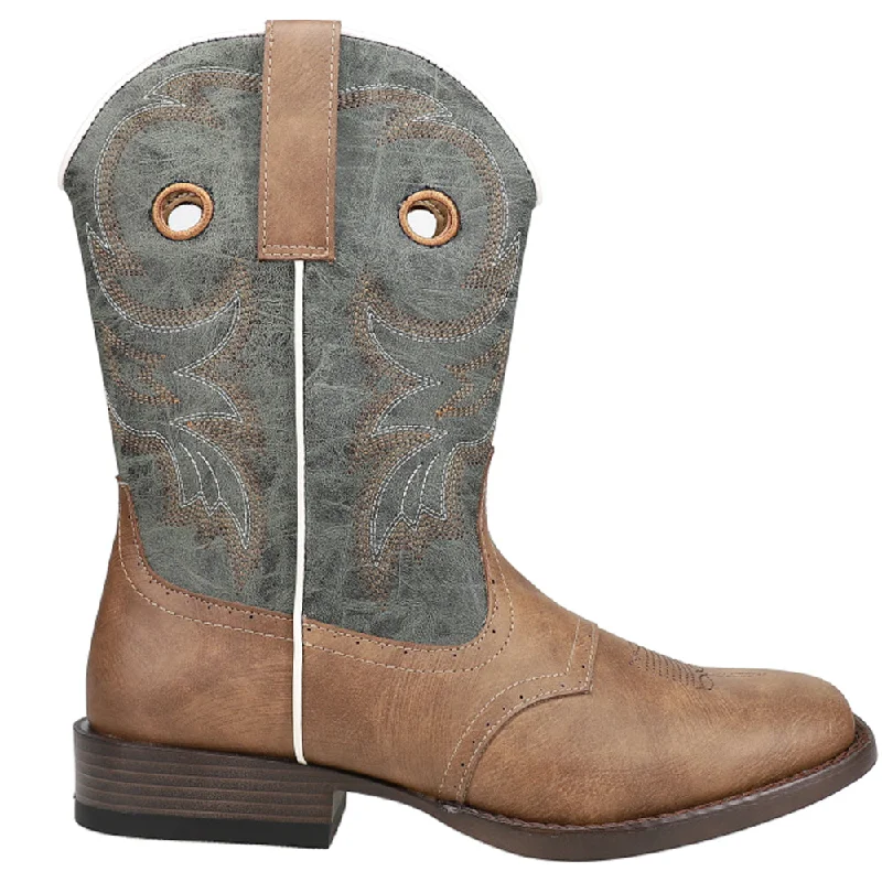 Cowboy boots with exotic leather-Daniel Square Toe Cowboy Boots